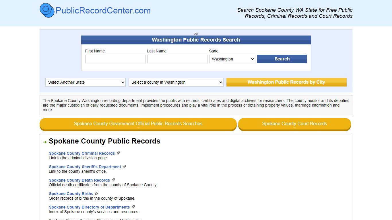 Spokane County Washington Free Public Records - Court Records ...