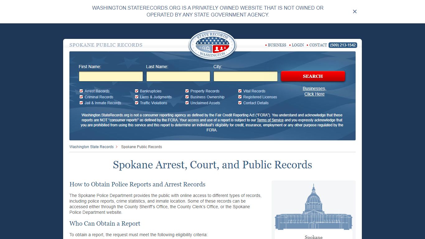 Spokane Arrest, Court, and Public Records